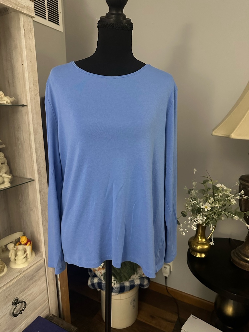Talbots Soft Crewneck Long-Sleeve Top in Periwinkle